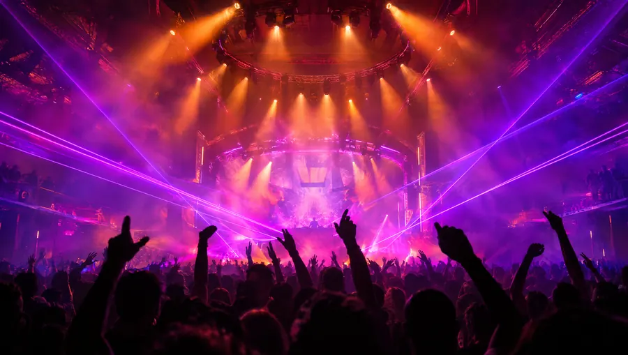 Pista de club con láseres · imagen concepto Grow Ibiza