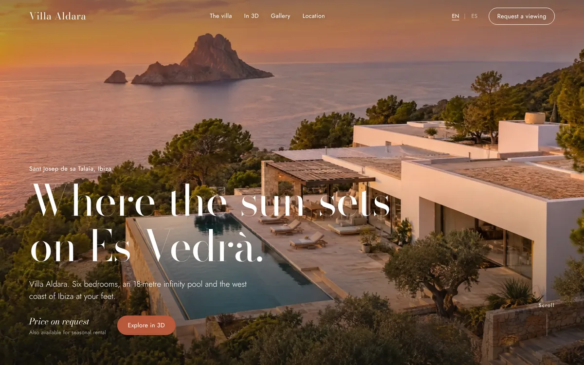 Captura de la web concepto Villa Aldara
